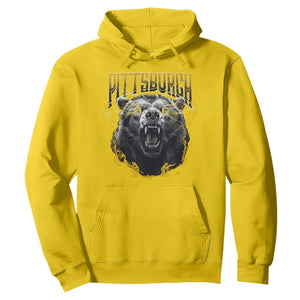 Vintage Pittsburgh Hoodie Retro Sports Fan Wild Bear Mascot Streetwear Bootleg TS10 Daisy Print Your Wear
