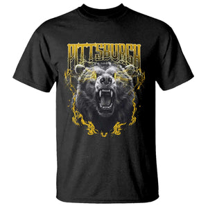 Vintage Pittsburgh T Shirt Retro Sports Fan Wild Bear Mascot Streetwear Bootleg TS10 Black Print Your Wear