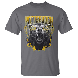 Vintage Pittsburgh T Shirt Retro Sports Fan Wild Bear Mascot Streetwear Bootleg TS10 Charcoal Print Your Wear