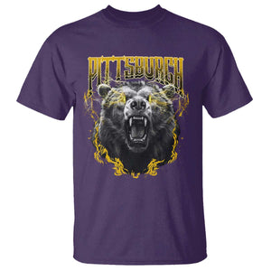 Vintage Pittsburgh T Shirt Retro Sports Fan Wild Bear Mascot Streetwear Bootleg TS10 Purple Print Your Wear