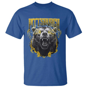 Vintage Pittsburgh T Shirt Retro Sports Fan Wild Bear Mascot Streetwear Bootleg TS10 Royal Blue Print Your Wear