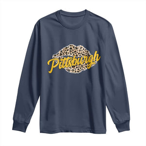 PFS Leopard Lips Long Sleeve Shirt Steel City Pride Woman Girl TS10 Navy Print Your Wear