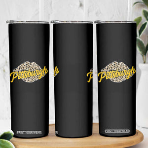 PFS Leopard Lips Skinny Tumbler Steel City Pride Woman Girl TS10 Print Your Wear