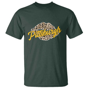 Pittsburgh Leopard Lips T Shirt Steel City Pride Woman Girl TS10 Dark Forest Green Print Your Wear