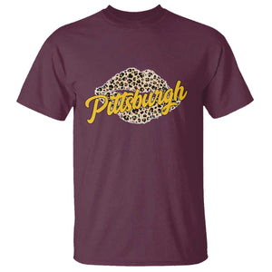 PFS Leopard Lips T Shirt Steel City Pride Woman Girl TS10 Maroon Print Your Wear