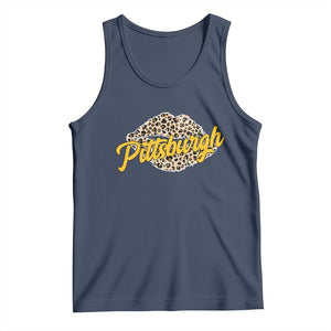 PFS Leopard Lips Tank Top Steel City Pride Woman Girl TS10 Navy Print Your Wear