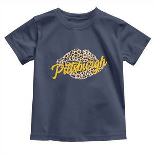 Pittsburgh Leopard Lips Toddler T Shirt Steel City Pride Woman Girl TS10 Navy Print Your Wear