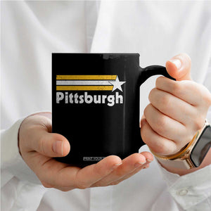 Retro Pittsburgh Coffee Mug Vintage Pennsylvania Stripes 70s 80s 90s TS10 Print Your Wear