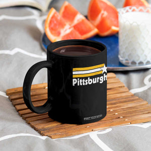 Retro Pittsburgh Coffee Mug Vintage Pennsylvania Stripes 70s 80s 90s TS10 Print Your Wear