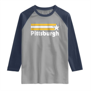 Retro PFS Raglan Shirt Vintage Pennsylvania Stripes 70s 80s 90s TS10 Sport Gray Navy Print Your Wear