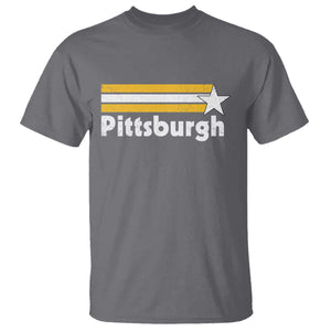 Retro Pittsburgh T Shirt Vintage Pennsylvania Stripes 70s 80s 90s TS10 Charcoal Print Your Wear