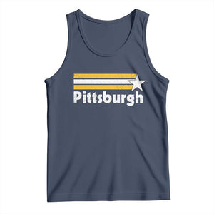 Retro Pittsburgh Tank Top Vintage Pennsylvania Stripes 70s 80s 90s TS10 Navy Print Your Wear