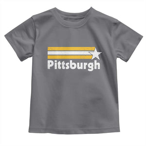 Retro Pittsburgh Toddler T Shirt Vintage Pennsylvania Stripes 70s 80s 90s TS10 Charcoal Print Your Wear
