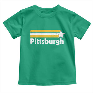 Retro Pittsburgh Toddler T Shirt Vintage Pennsylvania Stripes 70s 80s 90s TS10 Irish Green Print Your Wear