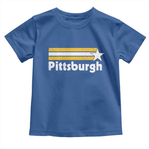 Retro Pittsburgh Toddler T Shirt Vintage Pennsylvania Stripes 70s 80s 90s TS10 Royal Blue Print Your Wear
