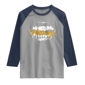 PFS Game Day Raglan Shirt Streetwear Steel City Pride TS10 Sport Gray Navy Print Your Wear