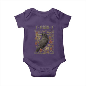 Funny F Caw F Crow Baby Onesie Vintage Bird Saying Adult Humor Gothic Tarot Card TS10 Purple Print Your Wear