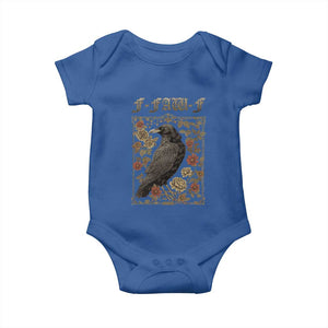 Funny F Caw F Crow Baby Onesie Vintage Bird Saying Adult Humor Gothic Tarot Card TS10 Royal Blue Print Your Wear