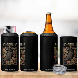 Funny F Caw F Crow 4 in 1 Can Cooler Tumbler Vintage Bird Saying Adult Humor Gothic Tarot Card TS10 Print Your Wear