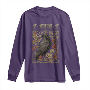 Funny F Caw F Crow Long Sleeve Shirt Vintage Bird Saying Adult Humor Gothic Tarot Card TS10 Purple Print Your Wear