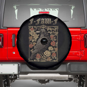 Funny F Caw F Crow Spare Tire Cover Vintage Bird Saying Adult Humor Gothic Tarot Card TS10 Black Print Your Wear