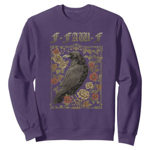 Funny F Caw F Crow Sweatshirt Vintage Bird Saying Adult Humor Gothic Tarot Card TS10 Purple Print Your Wear