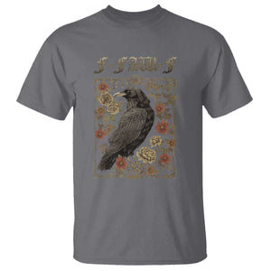 Funny F Caw F Crow T Shirt Vintage Bird Saying Adult Humor Gothic Tarot Card TS10 Charcoal Print Your Wear