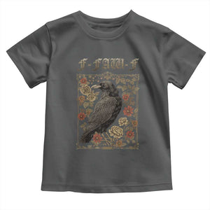 Funny F Caw F Crow Toddler T Shirt Vintage Bird Saying Adult Humor Gothic Tarot Card TS10 Dark Heather Print Your Wear