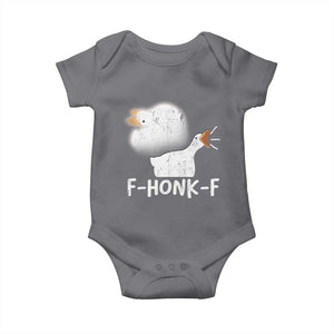 Silly Goose Meme Baby Onesie Retro F-Honk-F Funny Farm Animal TS10 Charcoal Print Your Wear