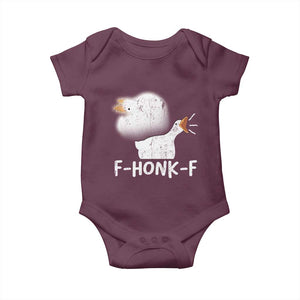 Silly Goose Meme Baby Onesie Retro F-Honk-F Funny Farm Animal TS10 Maroon Print Your Wear
