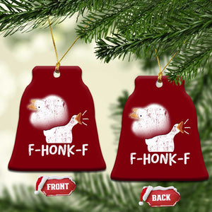 Silly Goose Meme Ceramic Ornament Retro F-Honk-F Funny Farm Animal TS10 Print Your Wear