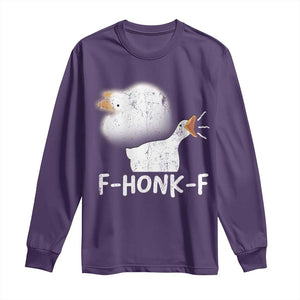 Silly Goose Meme Long Sleeve Shirt Retro F-Honk-F Funny Farm Animal TS10 Purple Print Your Wear