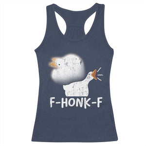 Silly Goose Meme Racerback Tank Top Retro F-Honk-F Funny Farm Animal TS10 Navy Print Your Wear