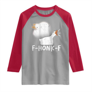 Silly Goose Meme Raglan Shirt Retro F-Honk-F Funny Farm Animal TS10 Sport Gray Red Print Your Wear