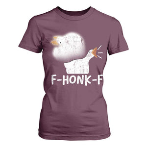 Silly Goose Meme T Shirt For Women Retro F-Honk-F Funny Farm Animal TS10 Maroon Print Your Wear