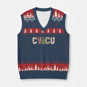 Xmas CVICU Nurse V-Neck Knit Sweater Vest Cardiovascular Intensive Care Unit Cardiac Nurse TS10 Navy Red Print Your Wear