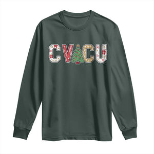 Christmas CVICU Nurse Long Sleeve Shirt Cardiovascular Intensive Care Unit Cardiac Nurse TS10 Dark Forest Green Print Your Wear