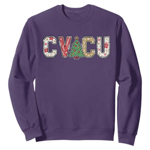 Christmas CVICU Nurse Sweatshirt Cardiovascular Intensive Care Unit Cardiac Nurse TS10 Purple Print Your Wear