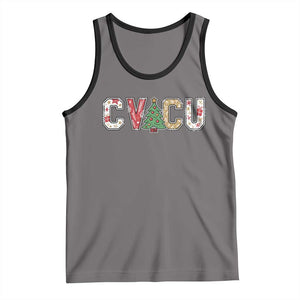 Christmas CVICU Nurse Tank Top Cardiovascular Intensive Care Unit Cardiac Nurse TS10 Deep Heather Black Print Your Wear
