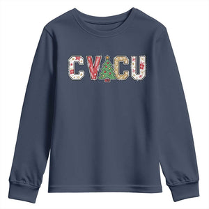 Christmas CVICU Nurse Youth Sweatshirt Cardiovascular Intensive Care Unit Cardiac Nurse TS10 Navy Print Your Wear