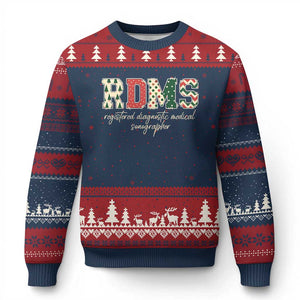 Sonographer Xmas Ugly Christmas Sweater RDMS Ultrasound Tech Technologist Gift TS10 Navy Red Print Your Wear