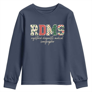 Sonographer Christmas Youth Sweatshirt RDMS Ultrasound Tech Technologist Gift TS10 Navy Print Your Wear