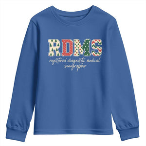 Sonographer Christmas Youth Sweatshirt RDMS Ultrasound Tech Technologist Gift TS10 Royal Blue Print Your Wear