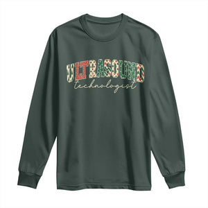 Christmas Ultrasound Technologist Long Sleeve Shirt Sonographer Sonography Student Gift TS10 Dark Forest Green Print Your Wear