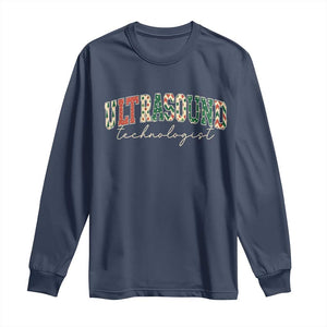 Christmas Ultrasound Technologist Long Sleeve Shirt Sonographer Sonography Student Gift TS10 Navy Print Your Wear