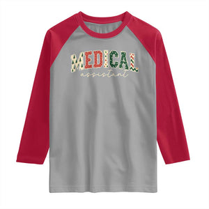 Christmas Medical Assistant Raglan Shirt MA Nurse Grad Gift TS10 Sport Gray Red Print Your Wear