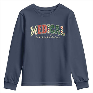 Christmas Medical Assistant Youth Sweatshirt MA Nurse Grad Gift TS10 Navy Print Your Wear