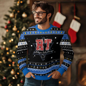 Christmas Radiology Hanukkah Ugly Sweater RT Xray Rad Tech Gift TS10 Black Blue Print Your Wear