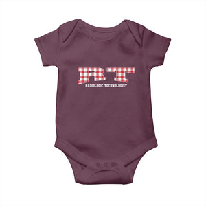 Christmas Radiology Technologist Baby Onesie Buffalo Plaid RT Rad Tech Gift TS10 Maroon Print Your Wear
