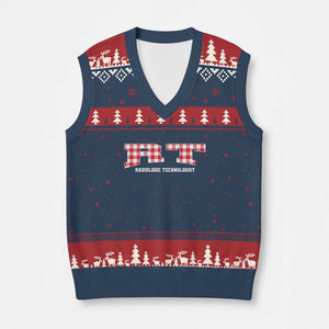 Xmas Radiology Technologist V-Neck Knit Sweater Vest Buffalo Plaid RT Rad Tech Gift TS10 Navy Red Print Your Wear